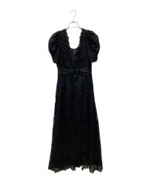 Lily Brown（リリーブラウン）の古着「レイヤードシャイニーグラスドレス」｜ブラック