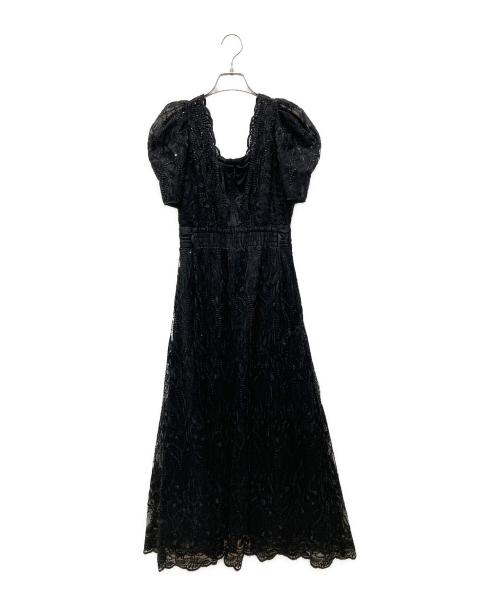 Lily Brown（リリーブラウン）Lily Brown (リリーブラウン) レイヤードシャイニーグラスドレス ブラック サイズ:Oの古着・服飾アイテム
