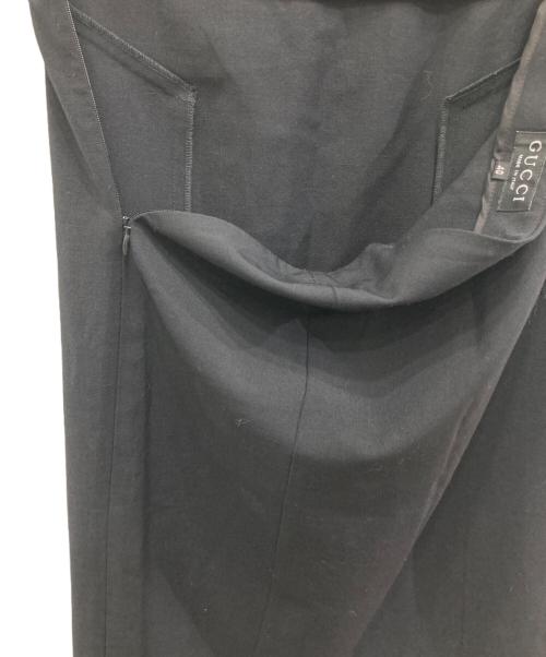 GUCCI（グッチ）GUCCI (グッチ) 前スリット入りスカート ブラック サイズ:40の古着・服飾アイテム