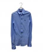 POLO RALPH LAURENポロ・ラルフローレン）の古着「ニットドレスストライプシャツ」｜ブルー