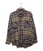 SUGAR CANE×BEAMSシュガーケーン×ビームス）の古着「ネルチェックワークシャツ」｜ブラウン