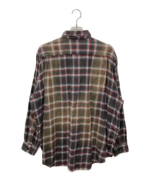 SUGAR CANE（シュガーケーン）SUGAR CANE (シュガーケーン) BEAMS (ビームス) ネルチェックワークシャツ ブラウン サイズ:Lの古着・服飾アイテム