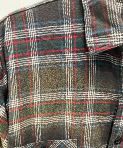 SUGAR CANE（シュガーケーン）SUGAR CANE (シュガーケーン) BEAMS (ビームス) ネルチェックワークシャツ ブラウン サイズ:Lの古着・服飾アイテム