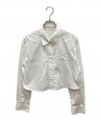 Rirandtureリランドチュール）の古着「ハートロゴ刺繍クロップドシャツ」｜ホワイト