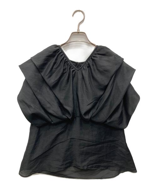 IENA（イエナ）IENA (イエナ) フリルブラウス ブラック サイズ:Fの古着・服飾アイテム
