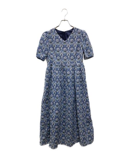lieulien（リュリアン）lieulien (リュリアン) miimii (ミーミー) リバティ柄 パフスリーブワンピース ネイビー サイズ:Sの古着・服飾アイテム