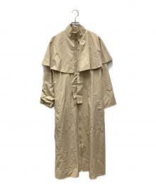 huit（ユイット）の古着「フロントジップケープトレンチコート」｜ベージュ