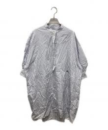 Whim Gazette（ウィムガゼット）の古着「刺繍チュニックシャツ」｜ホワイト×ブルー