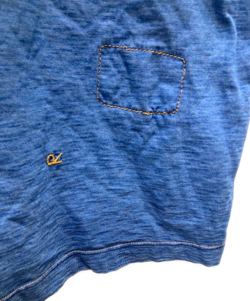 45R（フォーティファイブ・アール）45R (フォーティファイブ・アール) インディゴ染めTシャツ ブルー サイズ:表記無し(実寸ご確認ください）の古着・服飾アイテム