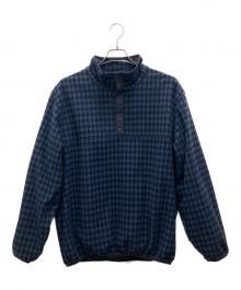 everyone（エブリワン）の古着「houndstooth snap pullover fleece」｜ブラック×ネイビー