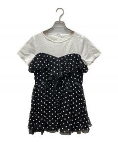 中古・古着通販】yori (ヨリ) ギンガムスカラップカラーカットソー