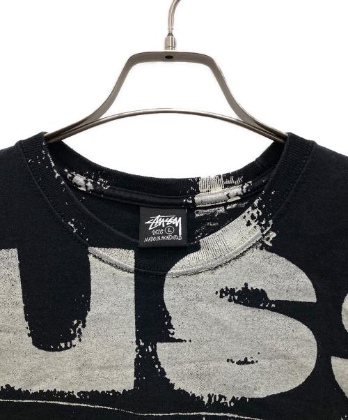 stussy（ステューシー）stussy (ステューシー) プリントカットソー ホワイト×ブラック サイズ:Lの古着・服飾アイテム