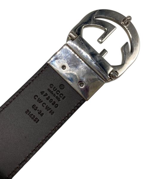 GUCCI（グッチ）GUCCI (グッチ) GGシグネチャー リバーシブルレザーベルト ブラックの古着・服飾アイテム