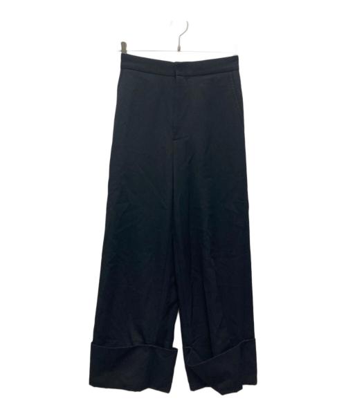 ENFOLD（エンフォルド）ENFOLD (エンフォルド) Fine Wo ギャバ セミワイドパンツ ブラック サイズ:36の古着・服飾アイテム