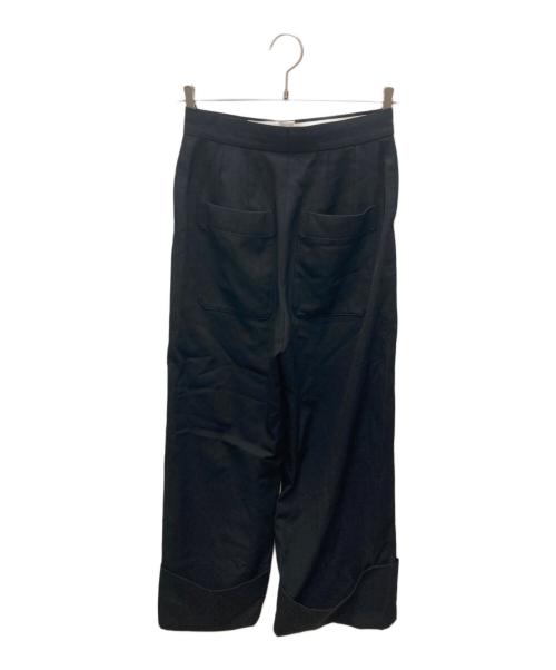 ENFOLD（エンフォルド）ENFOLD (エンフォルド) Fine Wo ギャバ セミワイドパンツ ブラック サイズ:36の古着・服飾アイテム