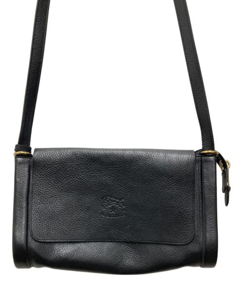 IL BISONTE（イル ビゾンテ）IL BISONTE (イル ビゾンテ) フラップショルダーバッグ ブラックの古着・服飾アイテム