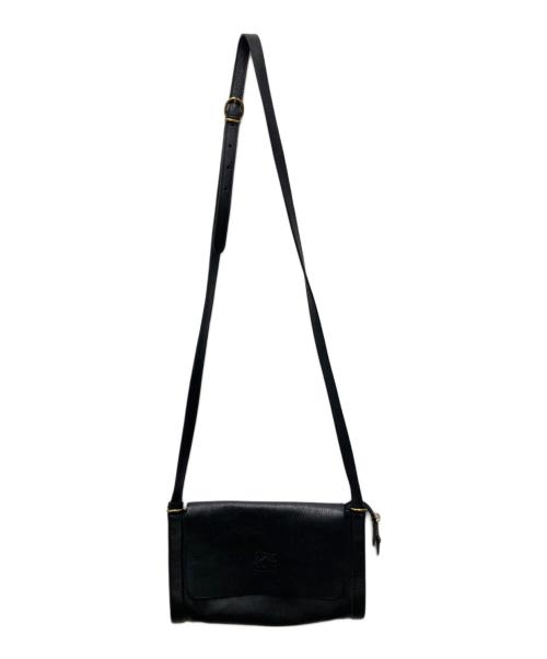 IL BISONTE（イル ビゾンテ）IL BISONTE (イル ビゾンテ) フラップショルダーバッグ ブラックの古着・服飾アイテム