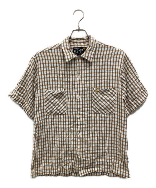 stussy（ステューシー）stussy (ステューシー) 90'sオープンカラーシャツ ベージュ サイズ:Lの古着・服飾アイテム