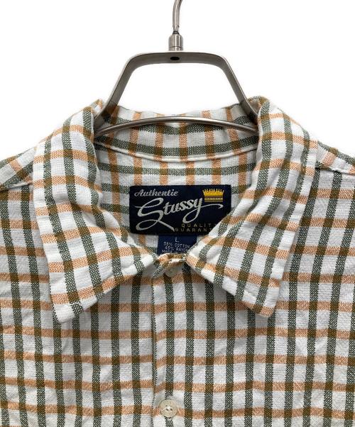 stussy（ステューシー）stussy (ステューシー) 90'sオープンカラーシャツ ベージュ サイズ:Lの古着・服飾アイテム