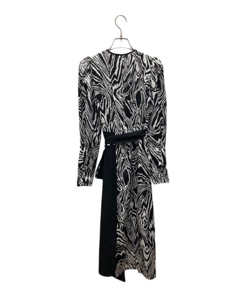 DIANE VON FURSTENBERG（ダイアンフォンファステンバーグ）DIANE VON FURSTENBERG (ダイアンフォンファステンバーグ) カシュクールワンピース ホワイト×ブラック サイズ:00 未使用品の古着・服飾アイテム