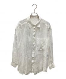 anuans（アニュアンス）の古着「Indiaシルクブレンドオーバーシャツ」｜ホワイト