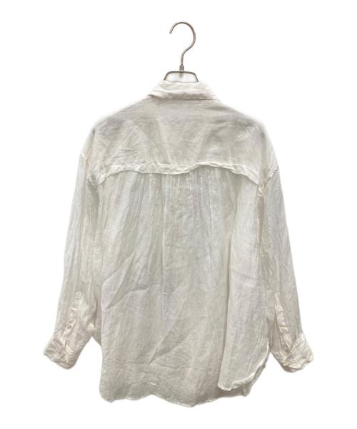 anuans（アニュアンス）anuans (アニュアンス) Indiaシルクブレンドオーバーシャツ ホワイト サイズ:FREEの古着・服飾アイテム