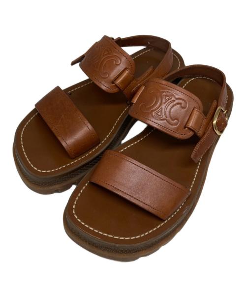 CELINE（セリーヌ）CELINE (セリーヌ) クレアトリオンフ サンダル ブラウン サイズ:37の古着・服飾アイテム