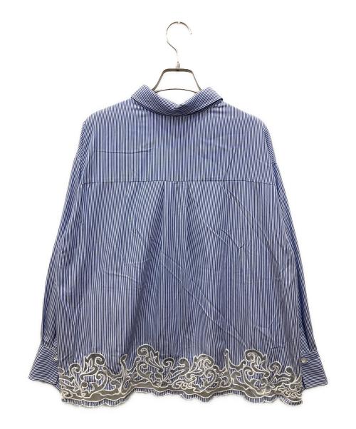 stola.（ストラ）stola. (ストラ) 裾刺繍シャツ ブルー サイズ:36 未使用品の古着・服飾アイテム