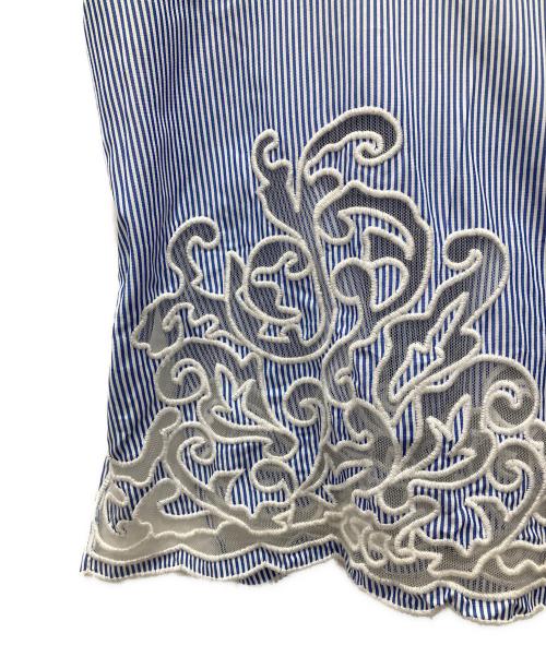 stola.（ストラ）stola. (ストラ) 裾刺繍シャツ ブルー サイズ:36 未使用品の古着・服飾アイテム