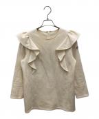 BORDERS at BALCONYボーダーズアットバルコニー）の古着「ラッフルスリーブウールトップス」｜アイボリー