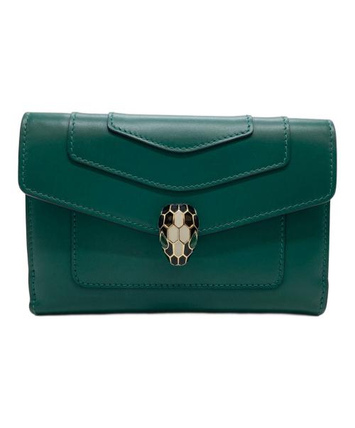 BVLGARI（ブルガリ）BVLGARI (ブルガリ) 2つ折り財布 グリーンの古着・服飾アイテム