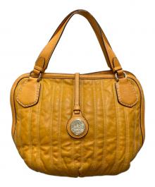 CELINE（セリーヌ）の古着「ストライプステッチハンドバッグ」｜イエロー