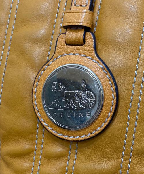 CELINE（セリーヌ）CELINE (セリーヌ) ストライプステッチハンドバッグ イエローの古着・服飾アイテム