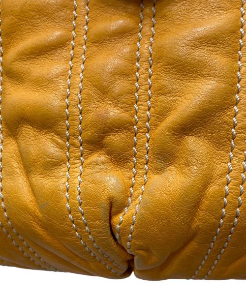 CELINE（セリーヌ）CELINE (セリーヌ) ストライプステッチハンドバッグ イエローの古着・服飾アイテム