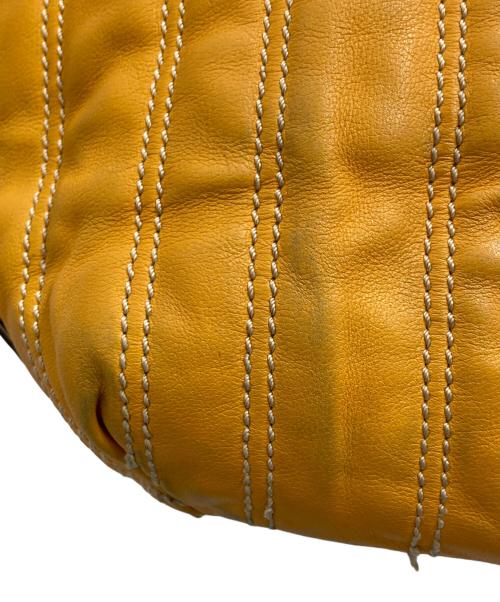 CELINE（セリーヌ）CELINE (セリーヌ) ストライプステッチハンドバッグ イエローの古着・服飾アイテム