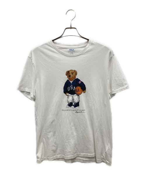 POLO RALPH LAUREN（ポロ・ラルフローレン）POLO RALPH LAUREN (ポロ・ラルフローレン) ポロベアプリントカットソー ホワイト サイズ:Mの古着・服飾アイテム