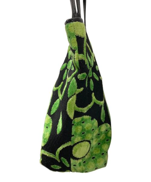 Think Bee!（シンクビー!）Think Bee! (シンクビー!) パイル地トートバッグ ブラック×グリーンの古着・服飾アイテム