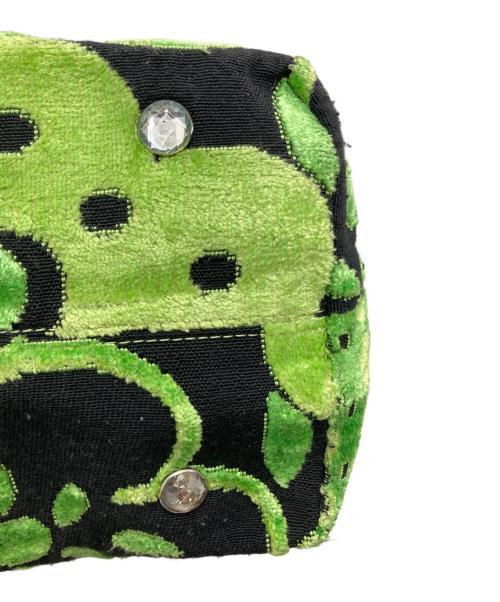 Think Bee!（シンクビー!）Think Bee! (シンクビー!) パイル地トートバッグ ブラック×グリーンの古着・服飾アイテム