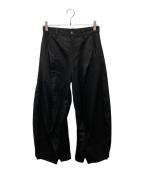 Knuth Marfクヌースマーフ）の古着「slit deformed pants/スリット ディフォームド パンツ」｜ブラック
