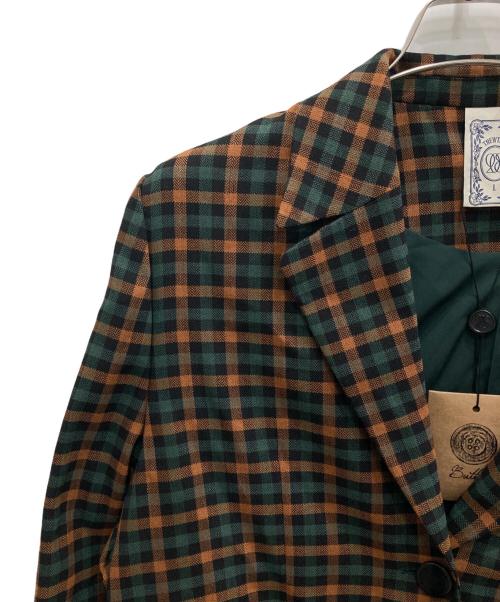 Tnewties（トゥエンティーズ）Tnewties (トゥエンティーズ) チェックパターンジャケット オレンジ×グリーン サイズ:Lの古着・服飾アイテム