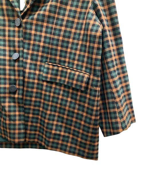 Tnewties（トゥエンティーズ）Tnewties (トゥエンティーズ) チェックパターンジャケット オレンジ×グリーン サイズ:Lの古着・服飾アイテム