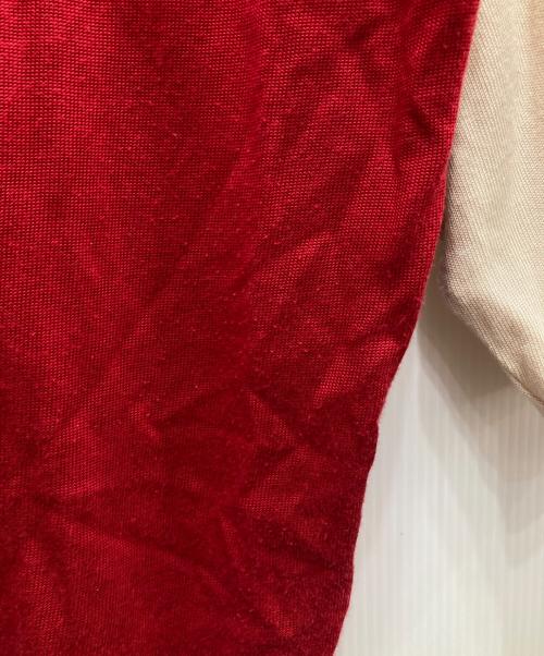 freada（フリーダ）freada (フリーダ) フットボールTシャツ レッド×ホワイト サイズ:ONE SIZEの古着・服飾アイテム