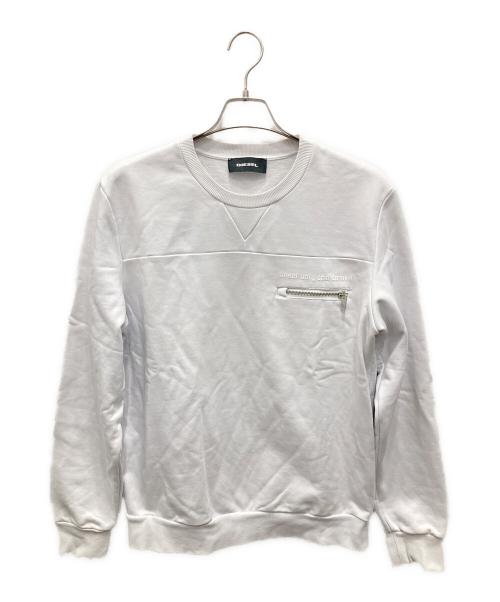 DIESEL（ディーゼル）DIESEL (ディーゼル) クルーネックスウェット ホワイト サイズ:Lの古着・服飾アイテム