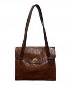 MULBERRYマルベリー）の古着「クロコ型押しハンドバッグ」｜ブラウン