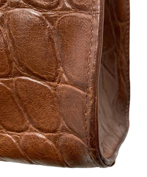 MULBERRY（マルベリー）MULBERRY (マルベリー) クロコ型押しハンドバッグ ブラウンの古着・服飾アイテム