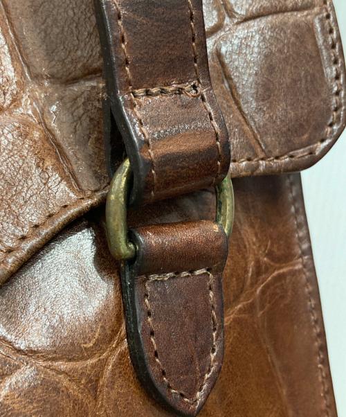 MULBERRY（マルベリー）MULBERRY (マルベリー) クロコ型押しハンドバッグ ブラウンの古着・服飾アイテム