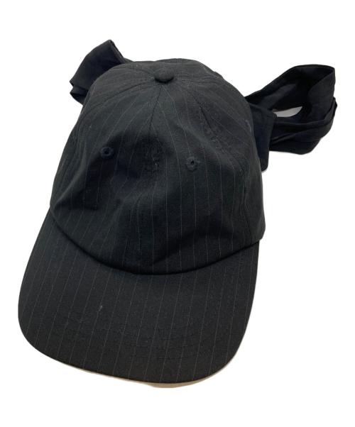 MAISON SPECIAL（メゾンスペシャル）MAISON SPECIAL (メゾンスペシャル) Back Ribbon Cap ブラックの古着・服飾アイテム