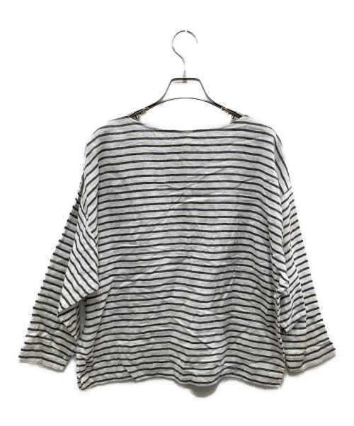 NILI LOTAN（ニリ ロータン）NILI LOTAN (ニリ ロータン) リネンブラウス ホワイト×グレー サイズ:01の古着・服飾アイテム