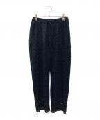 MATOKAMATOKA Re:WORKマトカマトカ リワーク）の古着「ヴィンテージリメイクカットワークワイドパンツ」｜ブラック