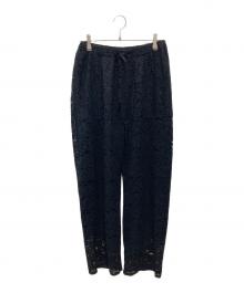 MATOKAMATOKA Re:WORK（マトカマトカ リワーク）の古着「ヴィンテージリメイクカットワークワイドパンツ」｜ブラック